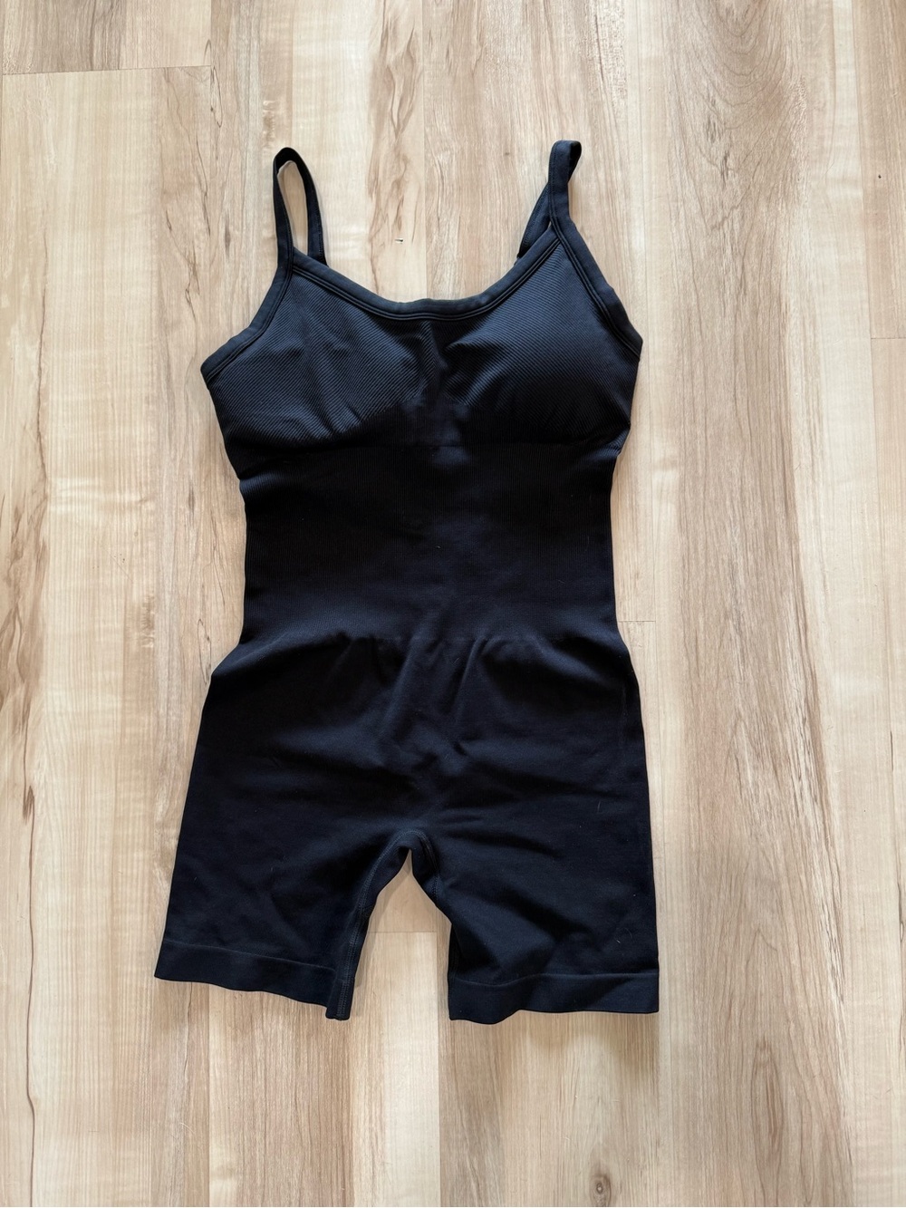 AUROLA Black Workout Romper Bodysuit